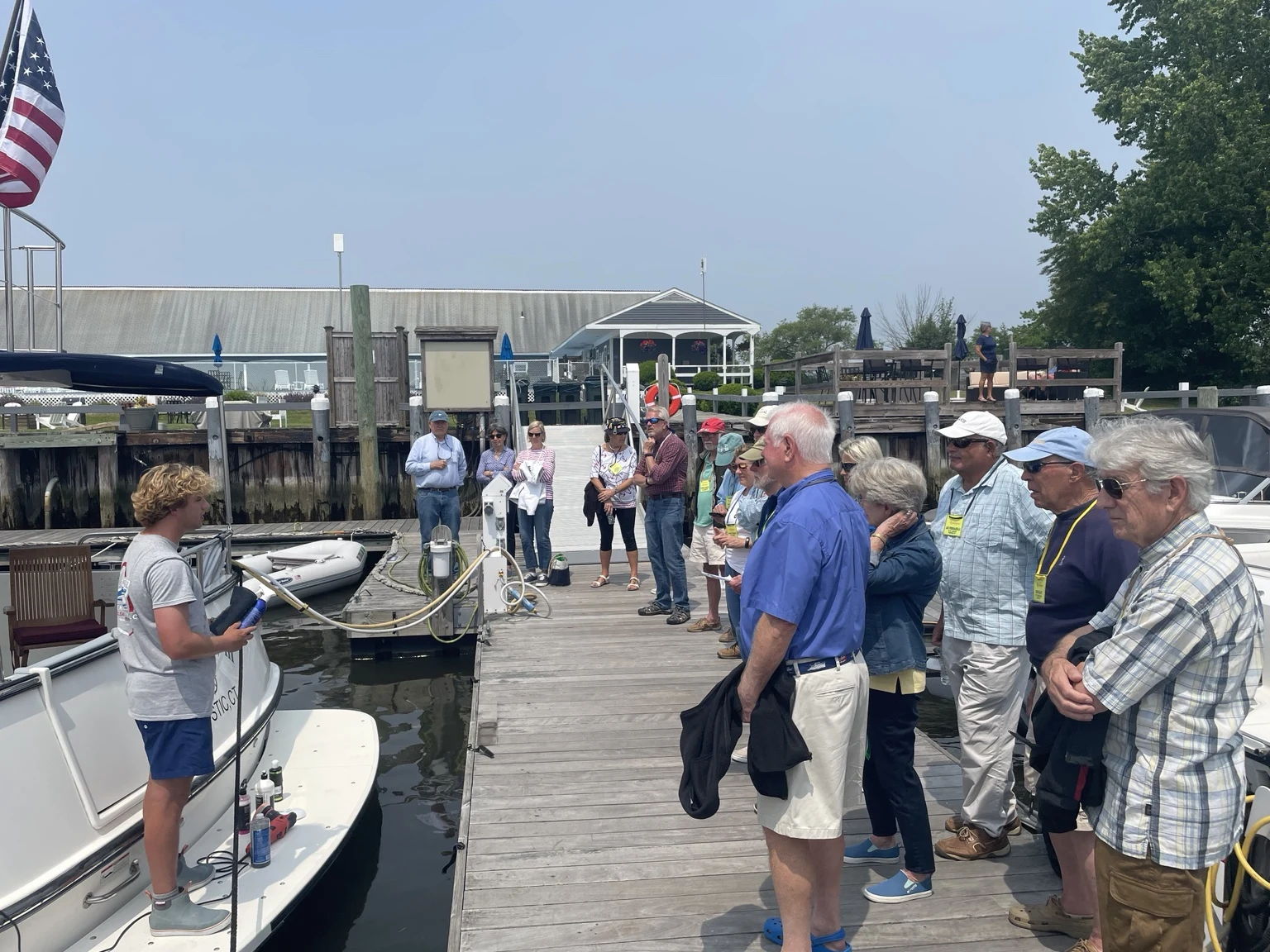 Superior Marine leading a boat-care and polishing demonstration for vessel owners